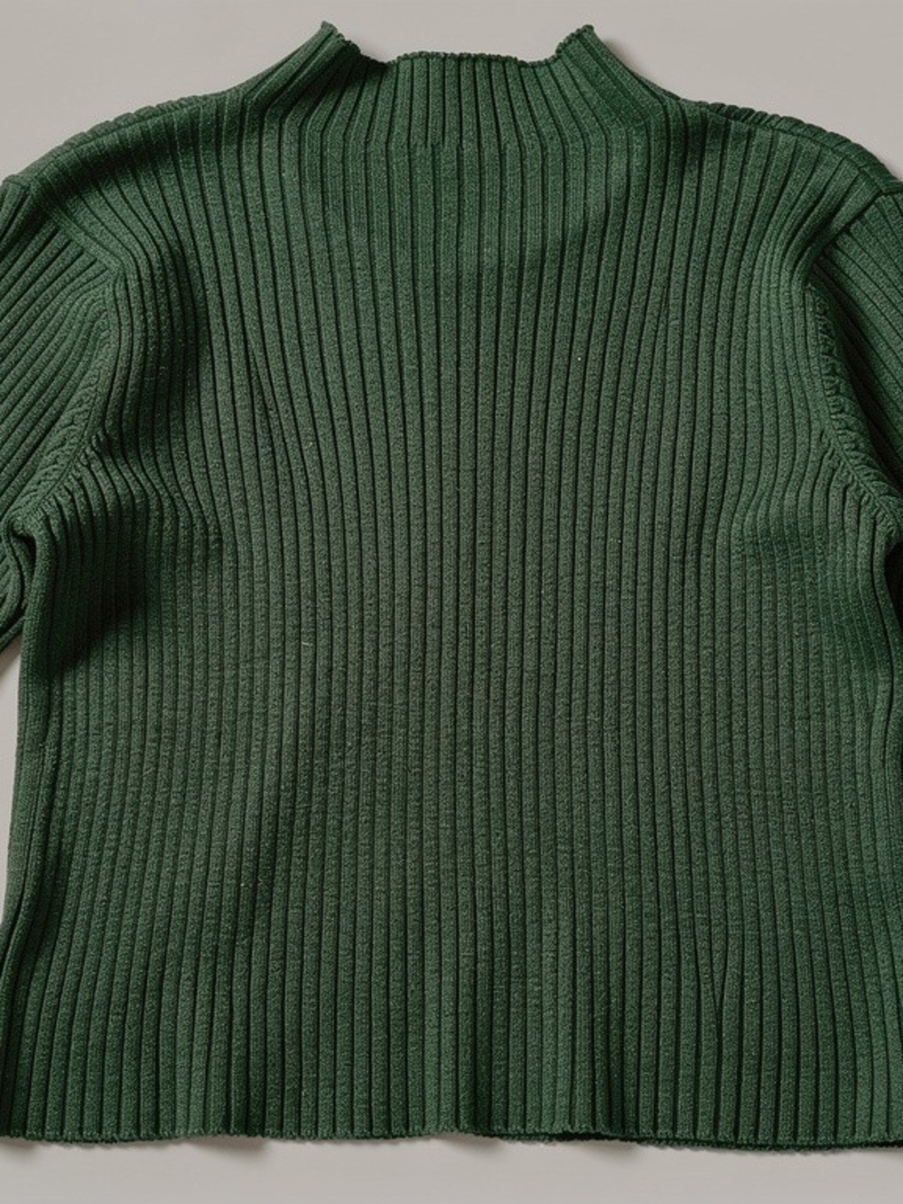 Women Green Ribbed Knit Sweater